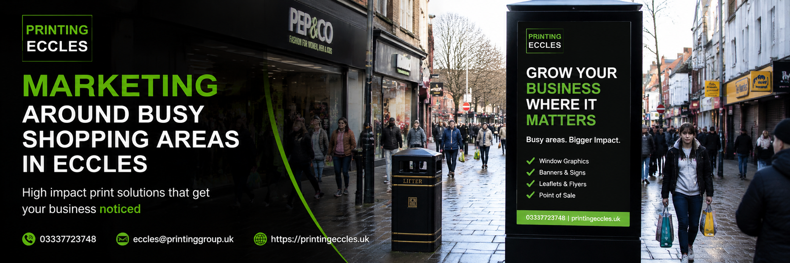 Marketing Around Busy Shopping Areas in Eccles